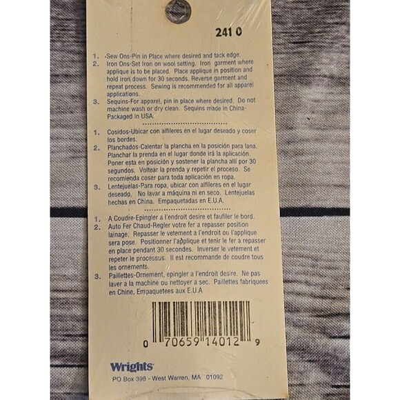 1 Cool Vintage Wrights Applique Sewing Notions Rose Buds & Flower 1.5 Iron On - Picture 2 of 2